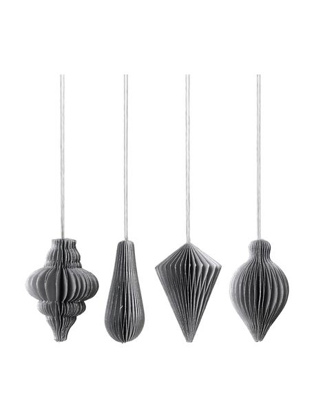 Baumanhänger-Set Winnie, 4 Stück, Grau, Ø 5 x H 7 cm