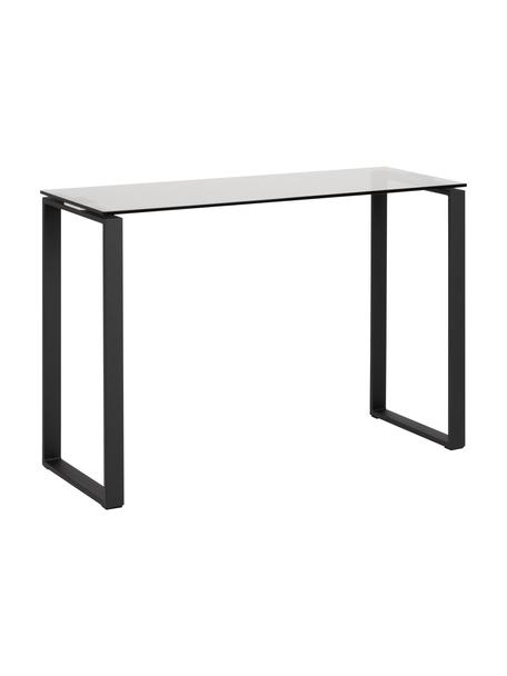 Sklenený konzolový stolík s konštrukciou Katrine, Čierna, Š 110 x H 40 cm