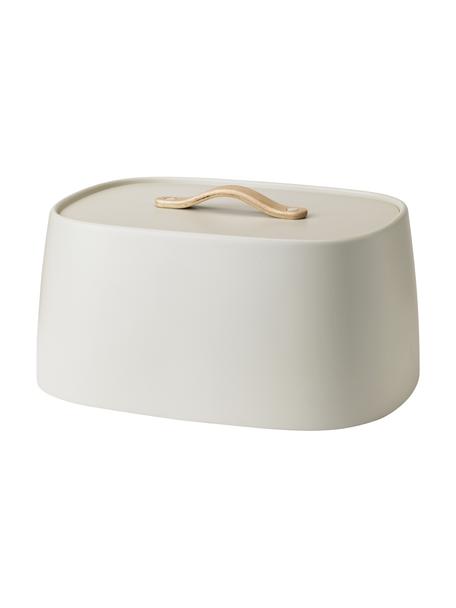 Panera Emma, Estructura: acero pintado, Asa: madera de haya, Beige claro mate, An 33 x Al 16 cm