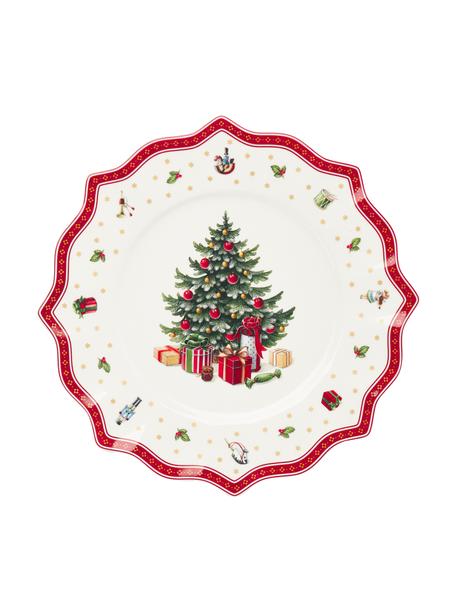 Porcelánová podložka pod tanier Delight, 2 ks, Premium porcelán, Biela, červená, vzorovaná, Ø 35 cm