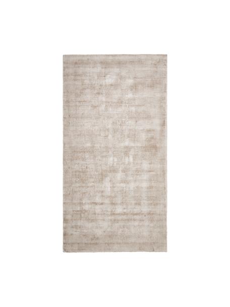 Handgeweven viscose vloerkleed Jane in beige, Onderzijde: 100% katoen, Beige, B 120 x L 180 cm (maat S)