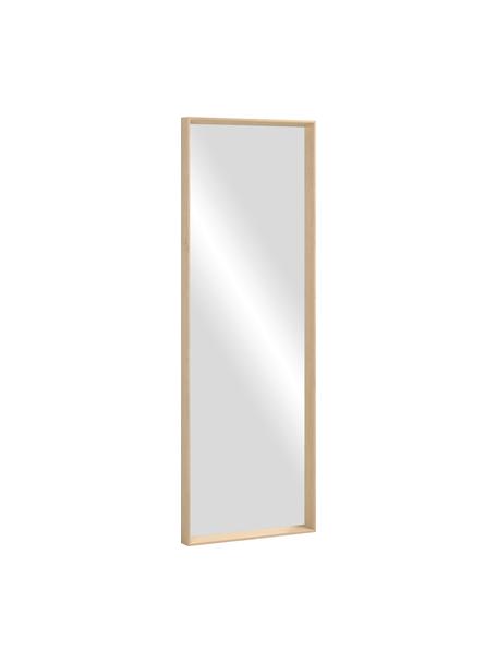 Eckiger Wandspiegel Nerina mit beigem Holzrahmen, Rahmen: Holz, Spiegelfläche: Spiegelglas, Beige, 52 x 152 cm