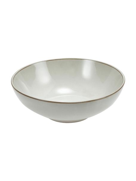 Handgemachte Schalen Thalia, 2 Stück, Steingut, Beige mit dunklem Rand, Ø 18 x H 6 cm