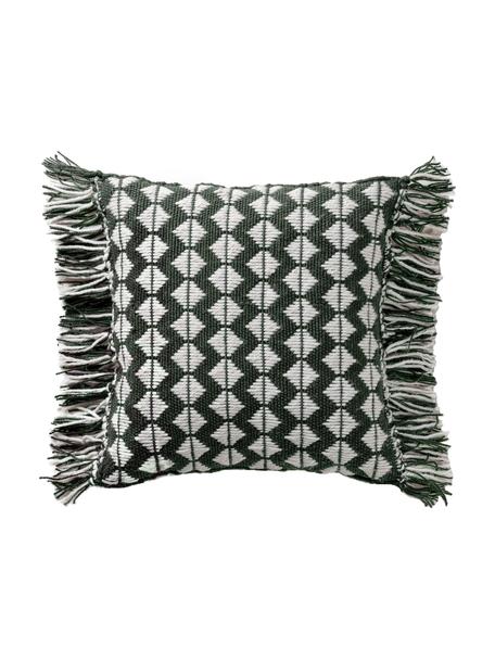 Cojín de interior/exterior Morty, estilo étnico, con relleno, Tapizado: 100% poliéster (Recycelte, Negro, An 40 x L 40 cm