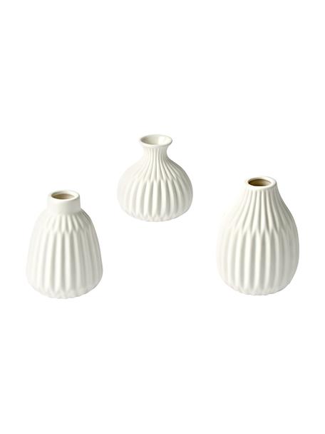 Set 3 vasi piccoli in porcellana Palo, Porcellana, Bianco, Set in varie misure
