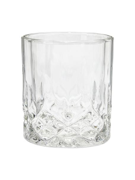 Verres en cristal avec relief George, 4 pièces, Verre, Transparent, Ø 8 x haut. 10 cm, 310 ml