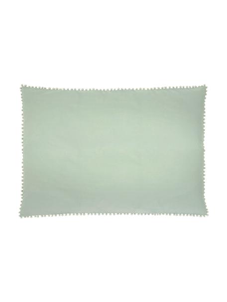 Taie d'oreiller percale de coton Bommy, 2 pièces, Vert sauge, larg. 50 x long. 70 cm