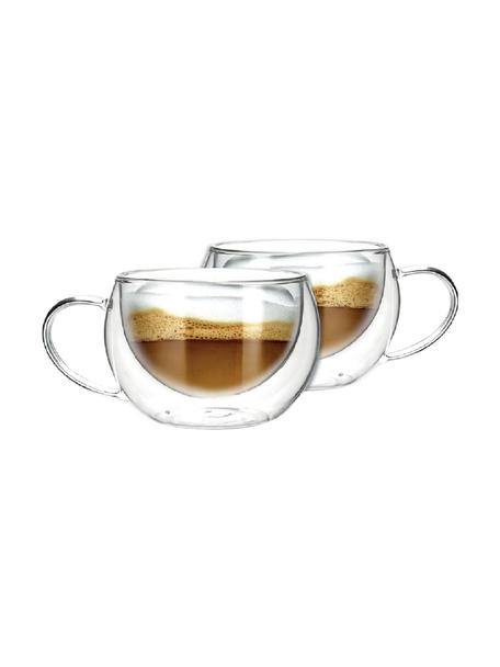 Tasse à thé double paroi Trevor, 2 pièces, Verre, Transparent, Ø 10 x haut. 8 cm, 250 ml