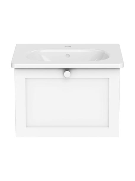 Waschtisch mit Unterschrank Rafaella, B 60 cm, Griff: Aluminium, beschichtet, Weiß, B 60 x H 42 cm