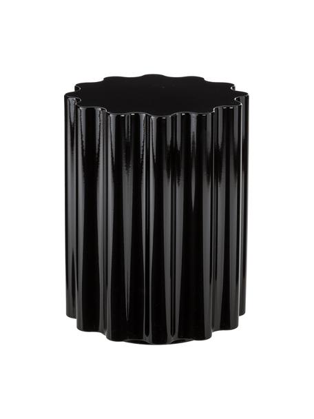 Taburete / mesa auxiliar de diseño Colonna, Material termoplástico pigmentado, Negro, Ø 35 x Al 46 cm