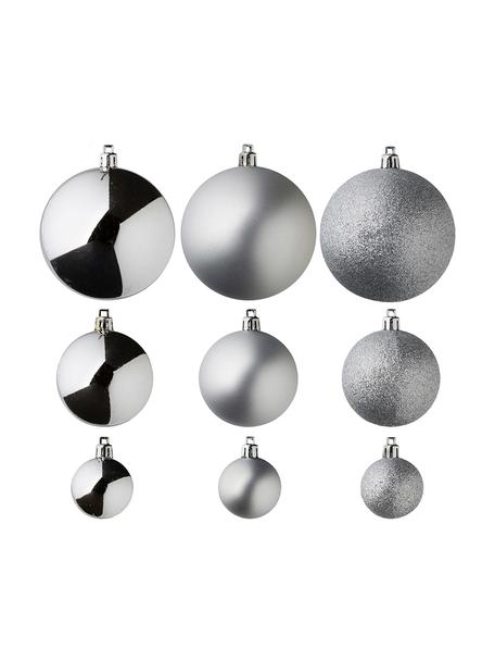 Set palline di Natalie 46, Plastica infrangibile, Argento, Set in varie misure