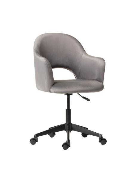 Zamatová kancelárska stolička s opierkami Rachel, Zamatová sivá, Š 65 x H 68 cm