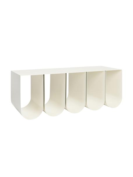 Metall-Sitzbank Curved in Weiß, Stahl, pulverbeschichtet, Weiß, B 110 x H 42 cm