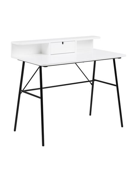 Bureau avec tiroir Pascal, Blanc, larg. 100 x haut. 55 cm