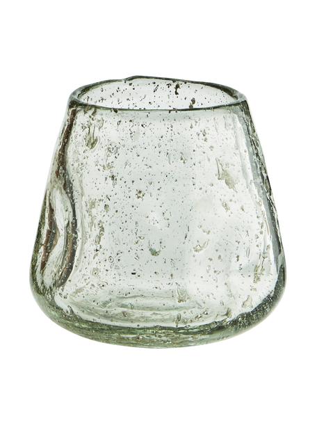 Portavelas artesanal Bubble, 2 uds., Vidrio, Verde, Ø 9 x Al 9 cm