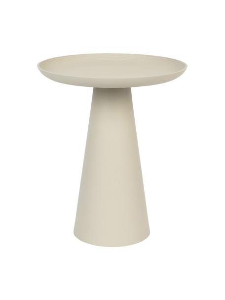 Tavolino rotondo in metallo beige Ringar, Alluminio verniciato a polvere, Beige opaco, Ø 35 x Alt. 42 cm
