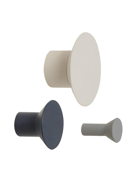 Wandhaken-Set Spot aus Metall, 3-tlg., Metall, beschichtet, Grau, Schwarz, Beige, Set in verschiedenen Größen