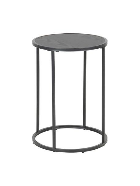 Kulatý odkládací stolek z dřeva a kovu Seaford, Černá, Ø 40 cm, V 55 cm