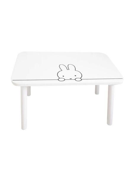Holz-Kindertisch Miffy, Tischplatte: Mitteldichte Holzfaserpla, Beine: Kiefernholz, Weiß, Schwarz, 75 x 45 cm