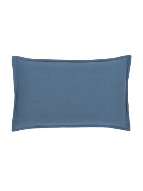 Housse de coussin en coton bleu Mads, 100 % coton, Bleu, larg. 30 x long. 50 cm