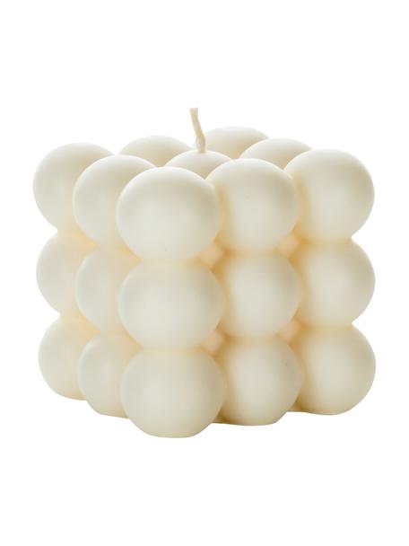 Bougie décorative Bubble, Cire, Blanc crème, larg. 6 x haut. 6 cm