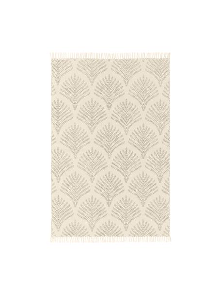 Alfombra de tejido plano de algodón con flecos Klara, Beige, An 70 x L 140 cm (Tamaño XS)