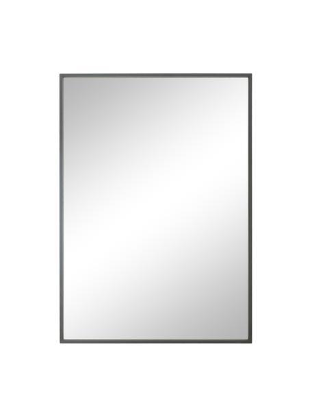 Eckiger Wandspiegel Alpha mit grauem Aluminiumrahmen, Rahmen: Aluminium, beschichtet, Spiegelfläche: Spiegelglas, Grau, 50 x 70 cm