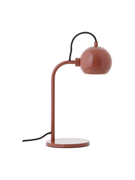 Lámpara de mesa de diseño Ball, Pantalla: metal recubierto, Cable: cubierto en tela, Rojo vino, An 24 x Al 37 cm