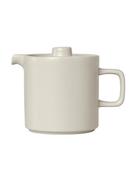 Teekanne Pilar aus Keramik in matt/glänzend, 1 L, Keramik, Cremeweiß, 1 L