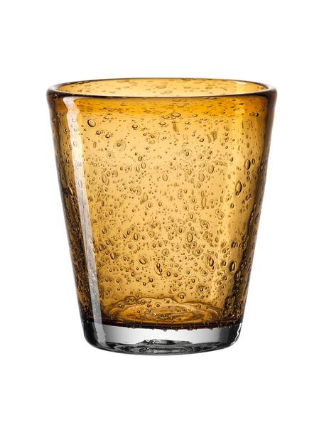Bicchieri acqua con bolle d'aria Burano 6 pz, Vetro, Giallo, Ø 9 x Alt. 19 cm, 330 ml