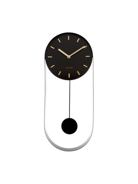 Wanduhr Charm, Metall, beschichtet, Schwarz, B 20 x H 50 cm