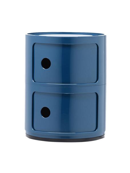 Design Container Componibili 2 Modules in Blau, Kunststoff, Greenguard-zertifiziert, Blau, hochglanz, Ø 32 x H 40 cm