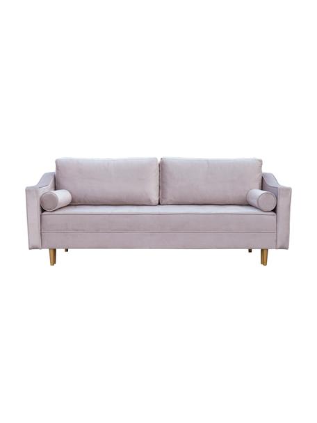 Sofa  z aksamitu z funkcją spania Zoja (2-osobowa), Tapicerka: 100% aksamit poliestrowy, Nogi: drewno lakierowane, Lila, S 221 x G 99 cm