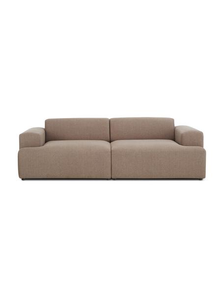 Bank Melva (3-zits), Bekleding: 100% polyester Met 55.000, Frame: massief grenenhout, FSC-g, Poten: kunststof, Geweven stof bruin, B 238 x H 101 cm