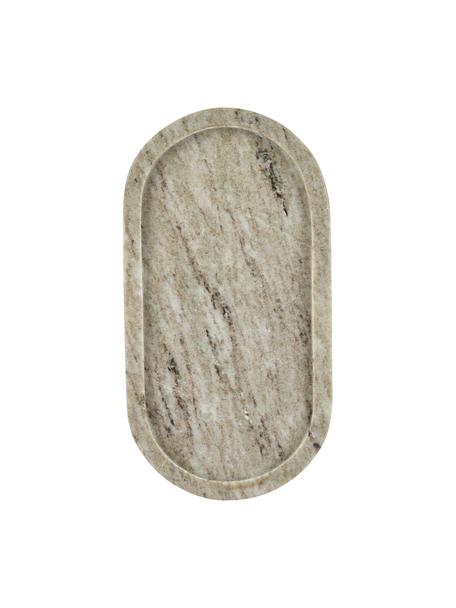 Deko-Tablett Oval aus Marmor, Marmor, Beige, marmoriert, B 28 x T 15 cm