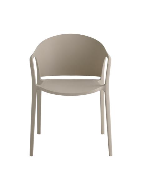 Umělohmotné židle s područkami Monti, 2 ks, Umělá hmota, Béžová, Š 56 cm, H 54 cm