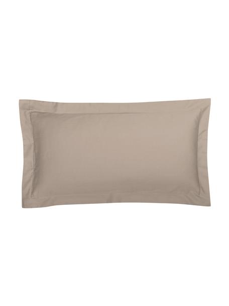 Poszewka na poduszkę  z organicznej satyny bawełnianej Premium, 2 szt., Taupe, S 40 x D 80 cm
