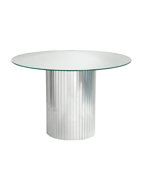 Tavolino rotondo in vetro con effetto specchio Mirror, Vetro, Argentato, Ø 60 x Alt. 40 cm