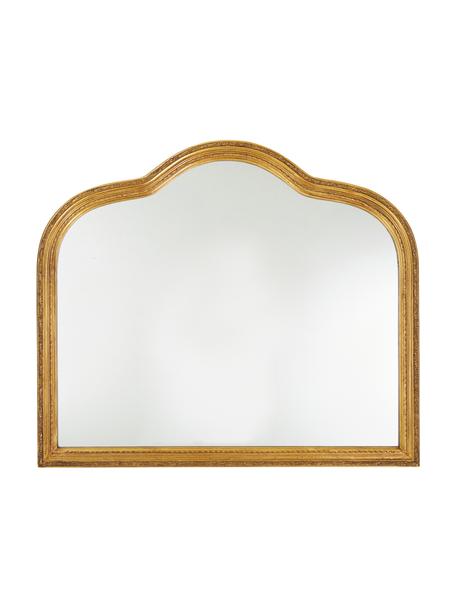 Barock-Wandspiegel Muriel mit goldenem Holzrahmen, Rahmen: Massivholz beschichtet, Rückseite: Mitteldichte Holzfaserpla, Spiegelfläche: Spiegelglas, Goldfarben, 90 x 77 cm