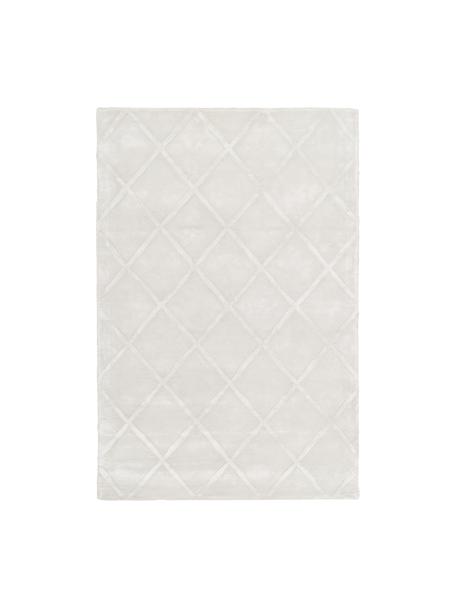 Ručne tuftovaný koberec z viskózy s diamantovým vzorom Shiny, Svetlá striebornosivá