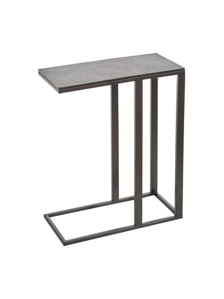Tavolino industrial in metallo Edge, Struttura: metallo verniciato a polv, Piano: nero Struttura: nero opaco, Larg. 45 x Alt. 62 cm