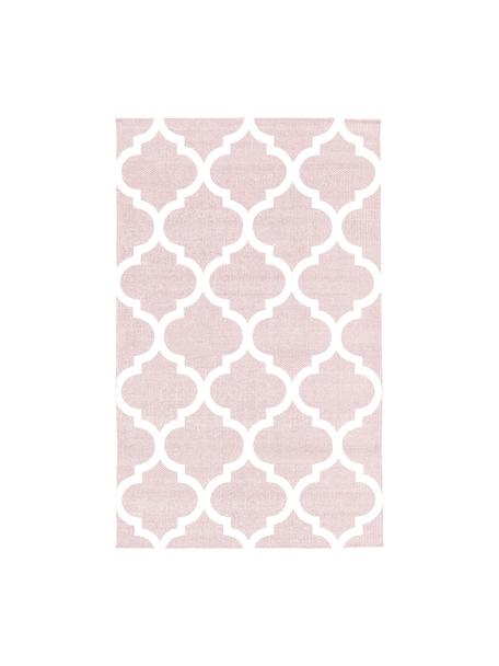 Ręcznie tkany dywan z bawełny Amira, 100% bawełna, Blady różowy, kremowobiały, D 200 x S 300 cm (Rozmiar L)