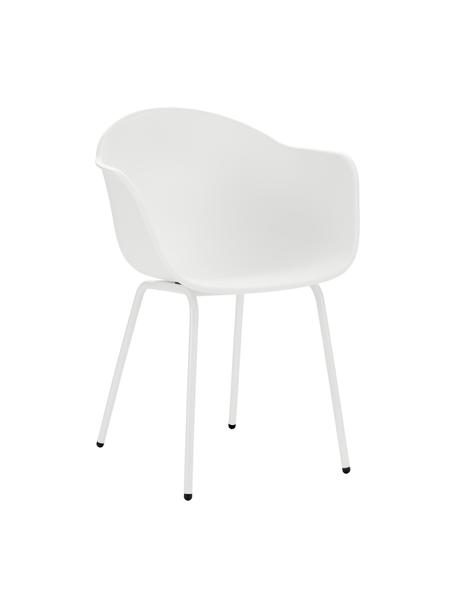 Tuinstoel Claire, Zitvlak: 65% kunststof, 35% glasve, Poten: gepoedercoat metaal, Wit, B 60 x H 54 cm