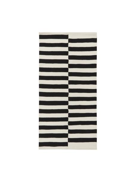 Ręcznie tkany dywan kilim Donna, Czarny, kremowobiały, w paski, S 160 x D 230 cm (Rozmiar M)