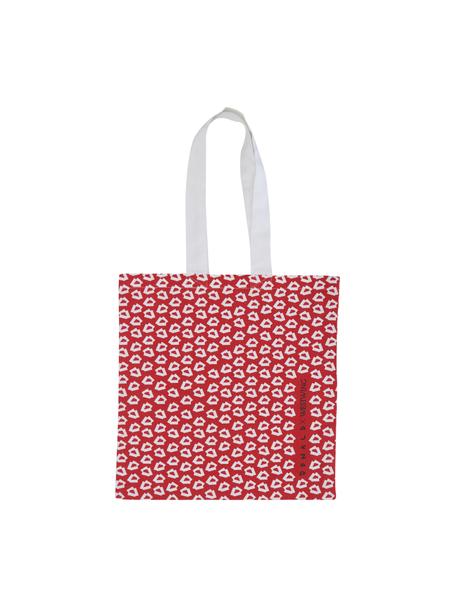 Designová taška s rozdílnou přední a zadní stranou Alexis, 100 % organická bavlna, Červená, bílá, Š 42 cm, D 44 cm