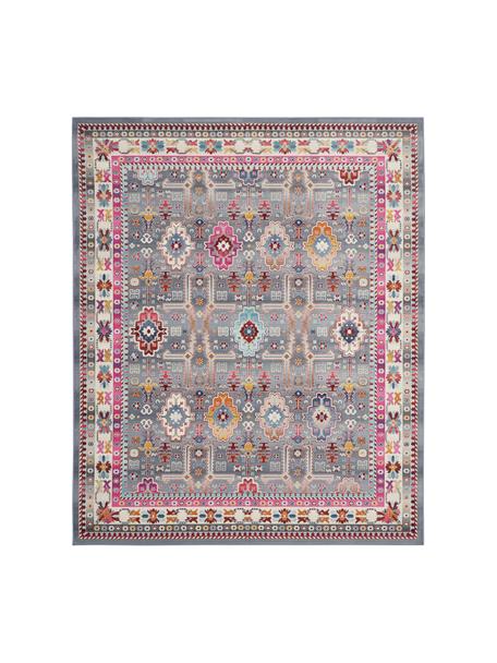 Alfombra vintage Kashan, Parte superior: 100% polipropileno, Reverso: látex, Azul, rosa, An 120 x L 180 cm (Tamaño S)