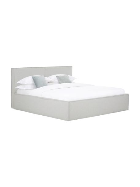 Gestoffeerd bed Dream in lichtgrijs, Frame: massief grenenhout en pla, Bekleding: polyester (gestructureerd, Geweven stof lichtgrijs, 140 x 200 cm