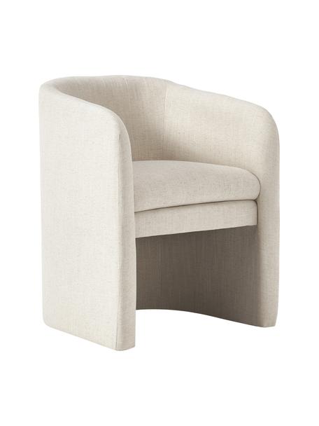 Chaise à accoudoirs Mairo, Tissu beige, larg. 62 x haut. 77 cm