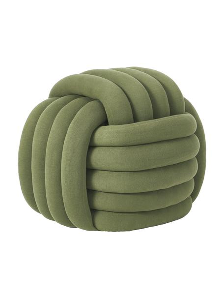 Knoten-Pouf Twist, Bezug: 100 % Baumwolle, Khaki, B 54 x H 45 cm
