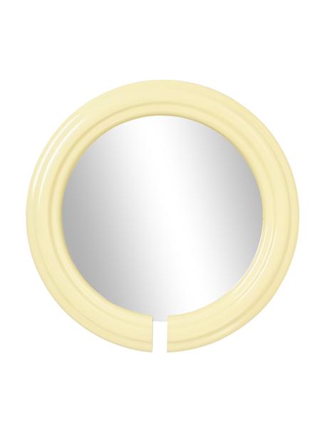 Espejo de pared redondo Mael, Parte trasera: tablero de fibras de dens, Espejo: cristal, Amarillo, Ø 75 cm
